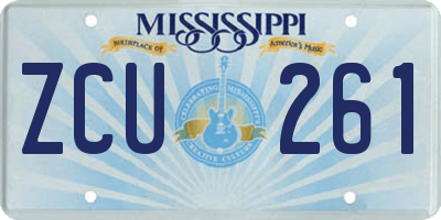 MS license plate ZCU261