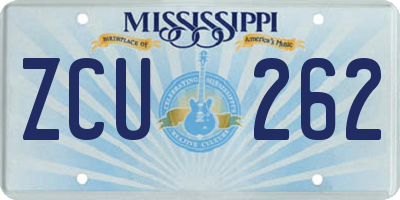 MS license plate ZCU262