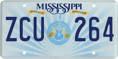 MS license plate ZCU264
