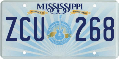 MS license plate ZCU268