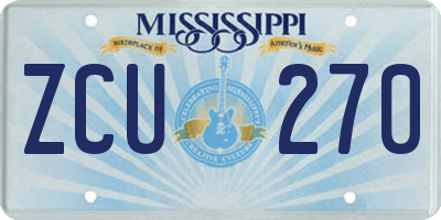 MS license plate ZCU270