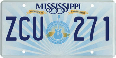 MS license plate ZCU271