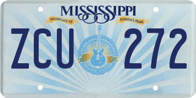 MS license plate ZCU272