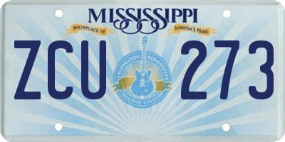 MS license plate ZCU273