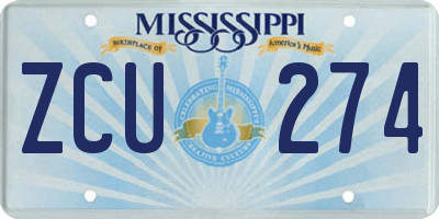 MS license plate ZCU274