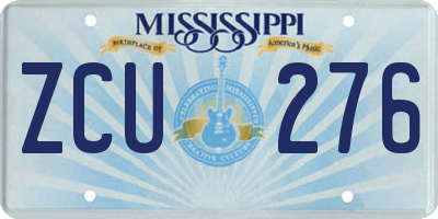 MS license plate ZCU276
