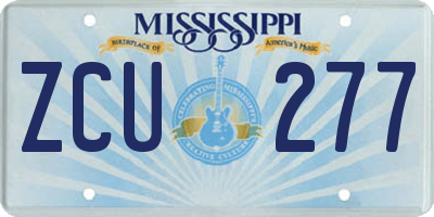MS license plate ZCU277