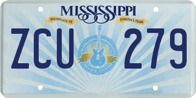 MS license plate ZCU279