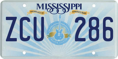 MS license plate ZCU286