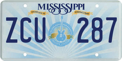MS license plate ZCU287