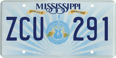 MS license plate ZCU291