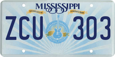 MS license plate ZCU303