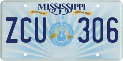 MS license plate ZCU306