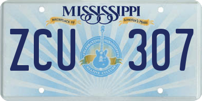 MS license plate ZCU307