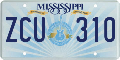MS license plate ZCU310