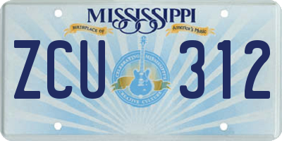 MS license plate ZCU312