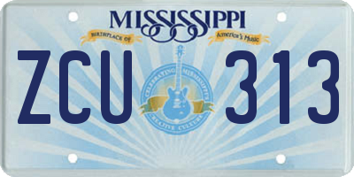 MS license plate ZCU313