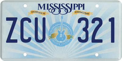 MS license plate ZCU321