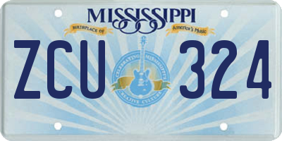 MS license plate ZCU324