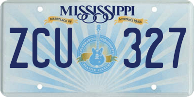 MS license plate ZCU327