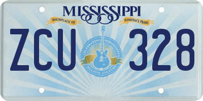 MS license plate ZCU328