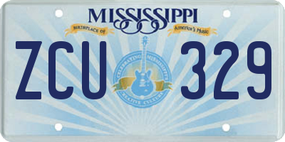 MS license plate ZCU329