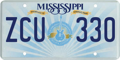 MS license plate ZCU330