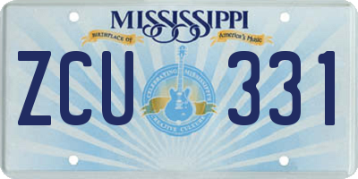 MS license plate ZCU331