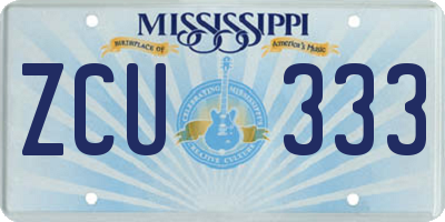 MS license plate ZCU333