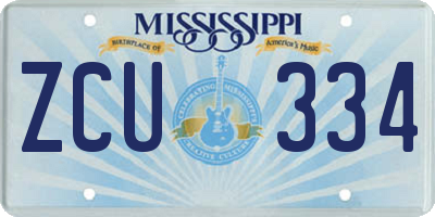 MS license plate ZCU334