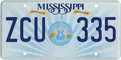 MS license plate ZCU335