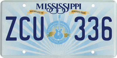 MS license plate ZCU336