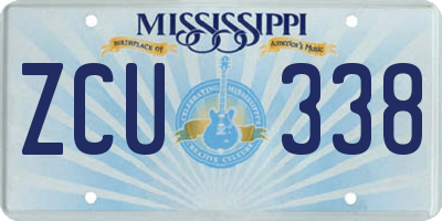 MS license plate ZCU338