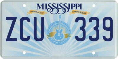 MS license plate ZCU339
