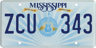 MS license plate ZCU343