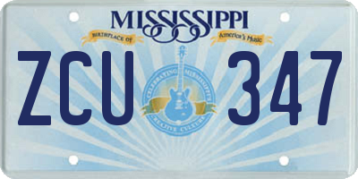 MS license plate ZCU347