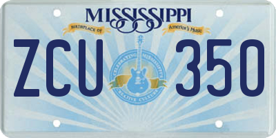 MS license plate ZCU350