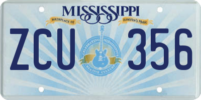 MS license plate ZCU356