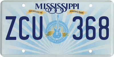 MS license plate ZCU368