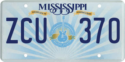 MS license plate ZCU370