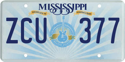 MS license plate ZCU377
