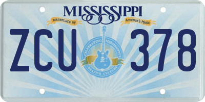MS license plate ZCU378