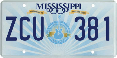 MS license plate ZCU381