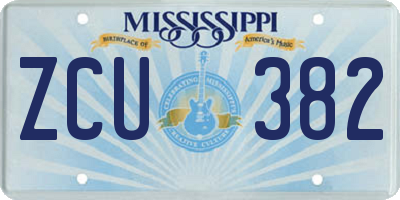 MS license plate ZCU382