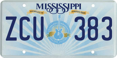 MS license plate ZCU383