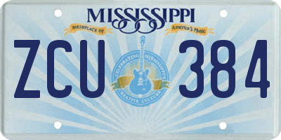 MS license plate ZCU384