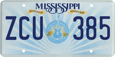 MS license plate ZCU385