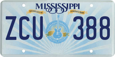 MS license plate ZCU388