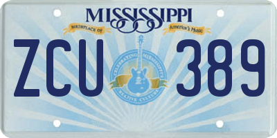 MS license plate ZCU389