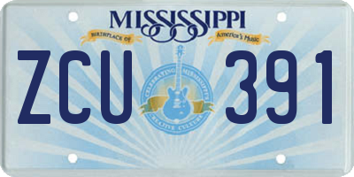MS license plate ZCU391